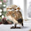 Hibou debout tacheté