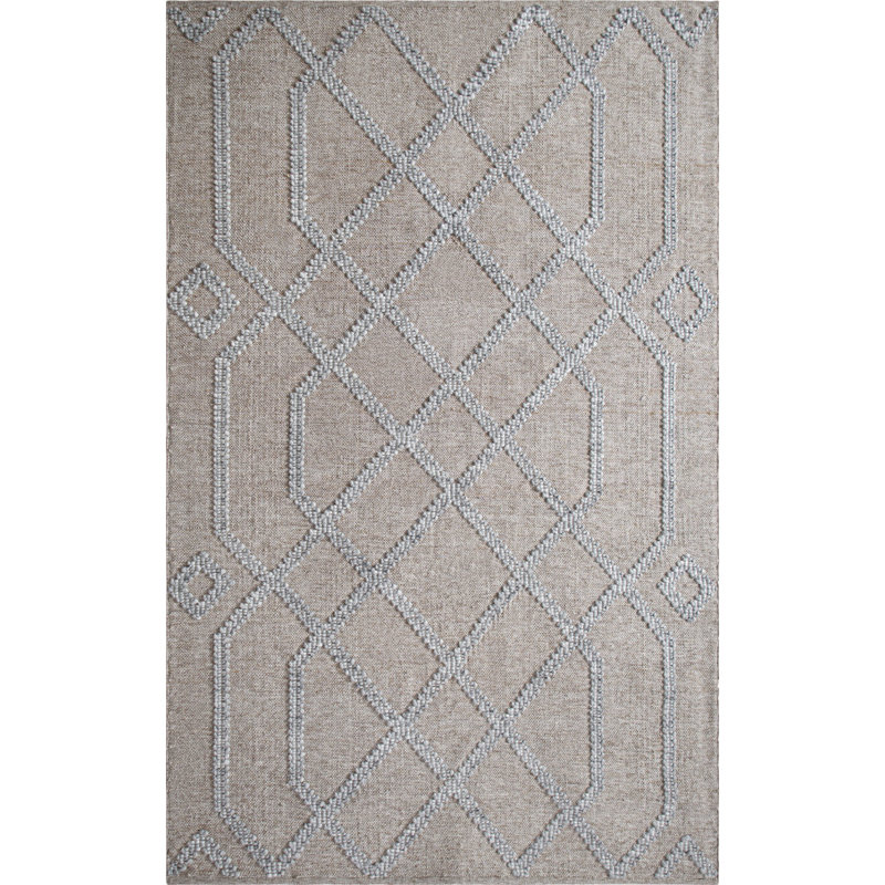 Cable Geometric Area Rug, Driftwood, Rectangle 5' x 8'