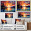 Coucher de soleil avec des reflets colorés IV - art côtier coucher de soleil sur toile-140481163-140481160