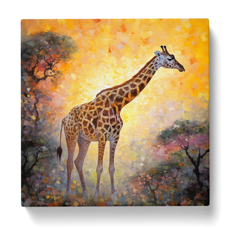 Giraffe Neo-Impressionism No.1 - Wrapped Canvas, 50cm H x 50cm W x 3cm D