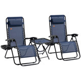 Zero Gravity Chair Set With Side Table