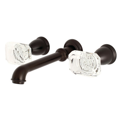 Kingston Brass Krystal Onyx Two-Handle 3-Hole Wall Mount Roman Tub Faucet
