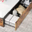 Grand lit plateforme avec rangement et pied de lit et 4 tiroirs sous le lit, brun-346622722-400073674