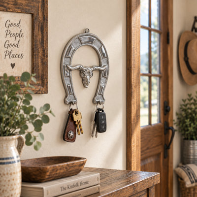 Longhorn Pewter Key Holder 