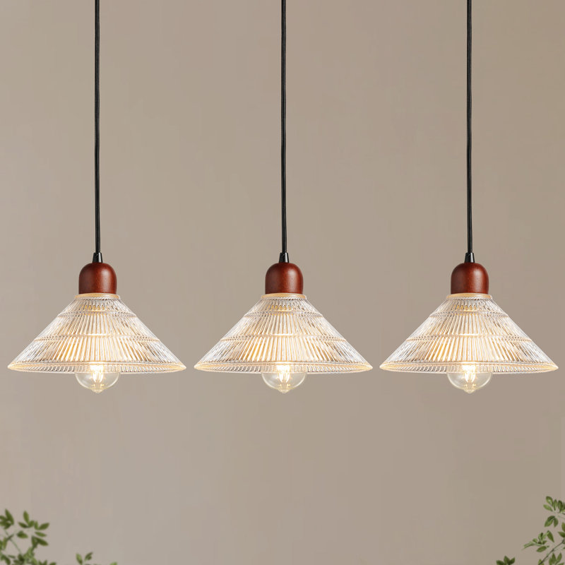 1 - Light Single Pendant Light With Clear Glass (Set Of 3)