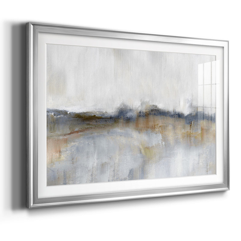 Impression d'automne encadrée avec marée mat et verre biseauté, Argent, H 27 po x l 39 po x P 1,5 po
