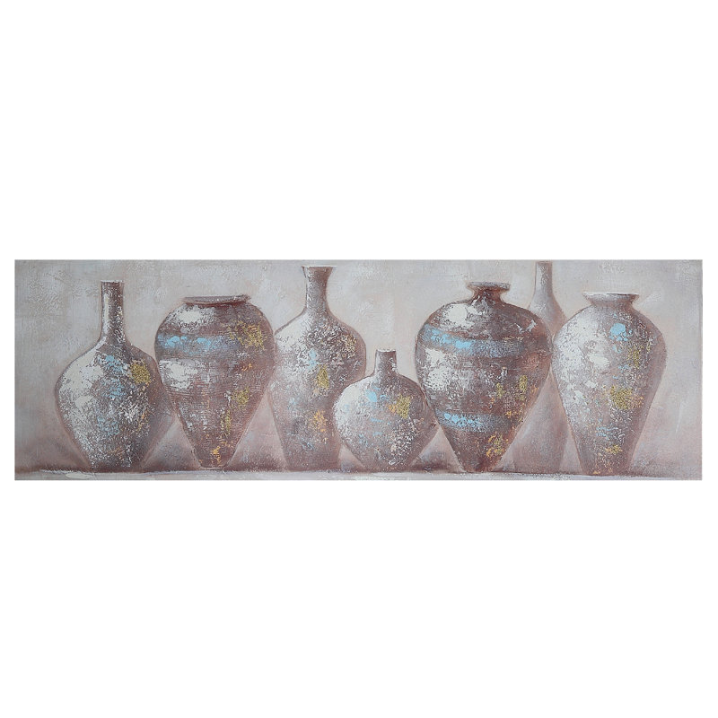 Toile peinte à la main (poterie en argile) - ensemble de 2