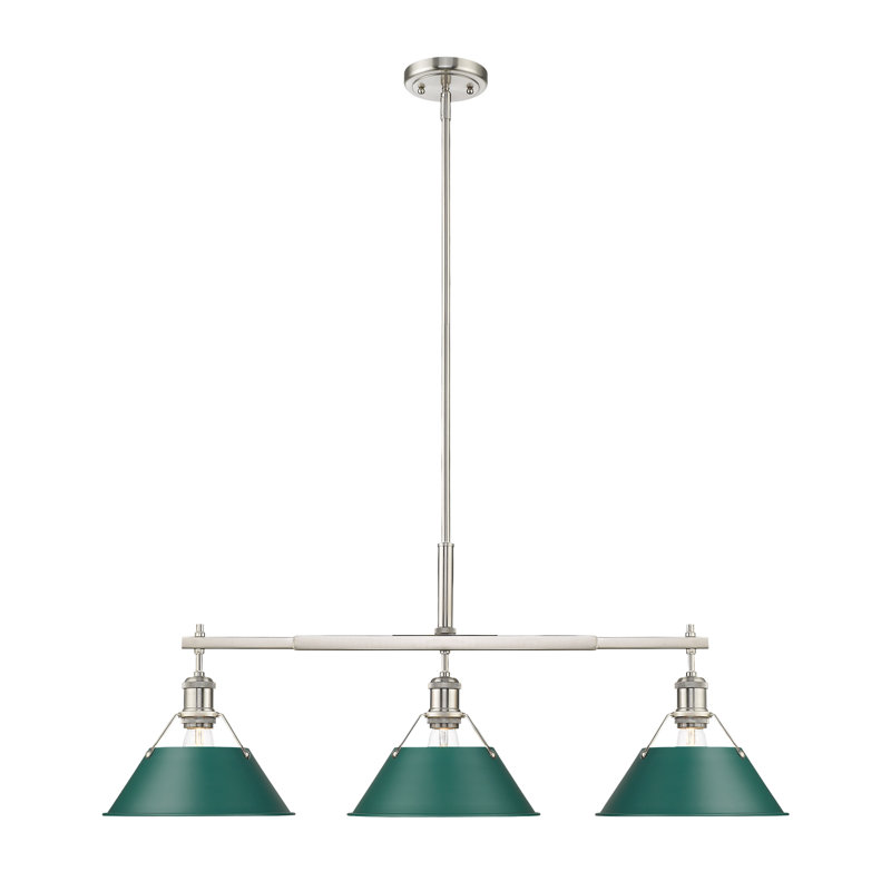 Luminaire suspendu linéaire 3 lumières Alezay, Étain