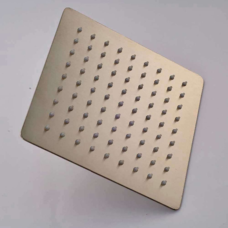 Brushed Nickel Stainless Steel Rainfall Shower Head with Square Design and Standard G1/2 Connection