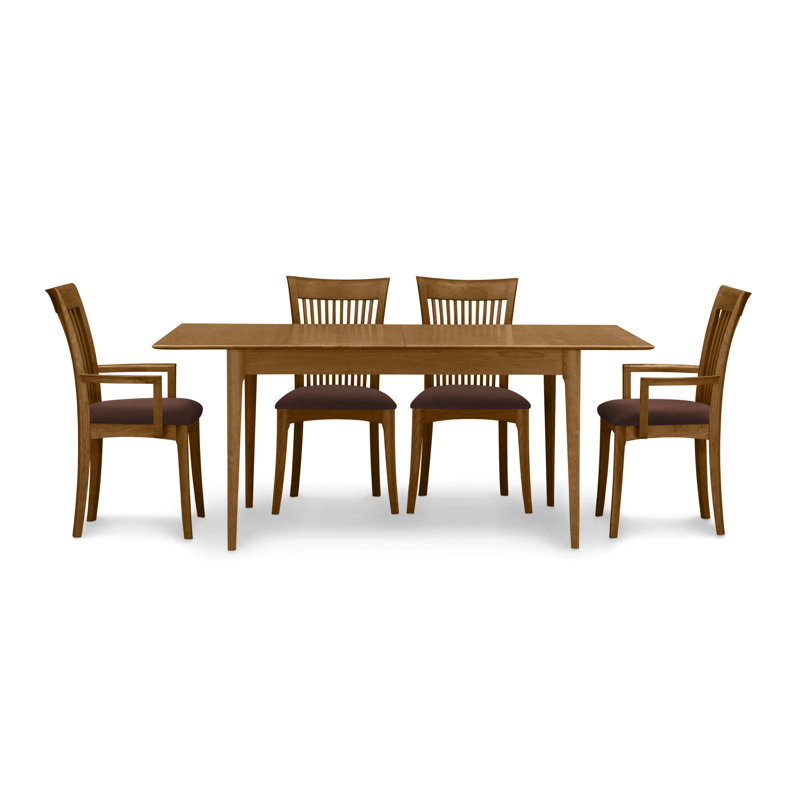 Sarah 5 - Piece Dining Set, Autumn Cherry, 30" H x 60" W x 36" D, Coffee Leather