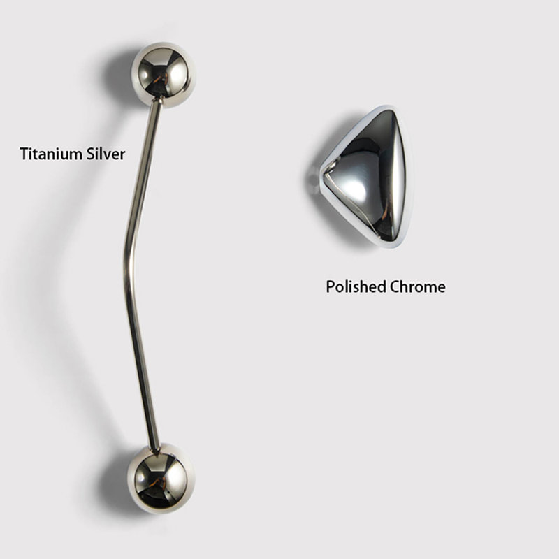 Titanium Silver Novelty Solid Brass Cabinet Handles,  7 9/16"