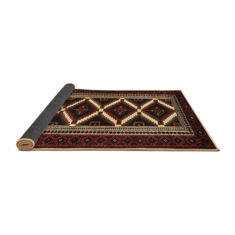 Tapis traditionnel rouge / beige Norrtälje, Rond 4 pi
