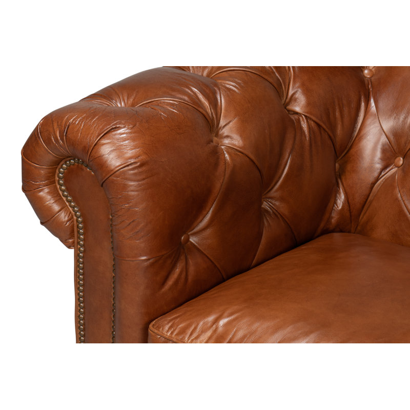 Castered Leather Sofa