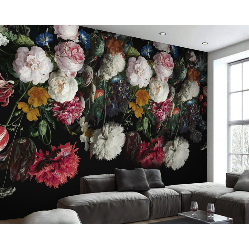 Papier peint amovible floral Dutch Dutch, L 48,96 po x l 75 po