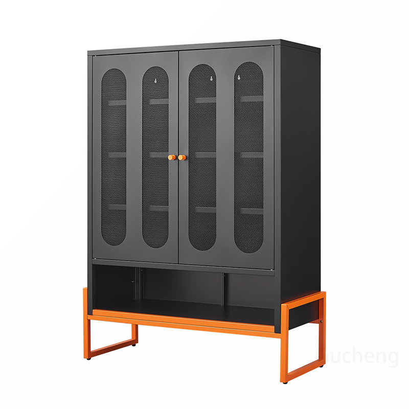 Versatile Double Door Shoe Cabinet with Innovative Design for Optimal Storage, Black