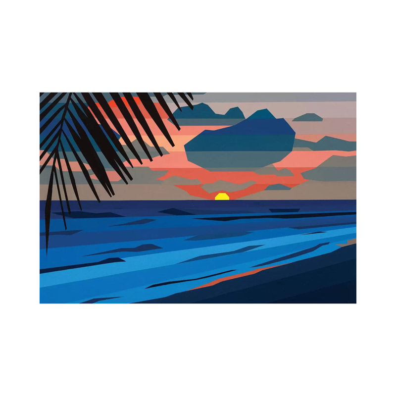 Tropical Beach Sunset by Jun Youngjin - Painting on Canvas, Wrapped Canvas, 66.04 cm H x 45.72 cm W x 1.91 cm D