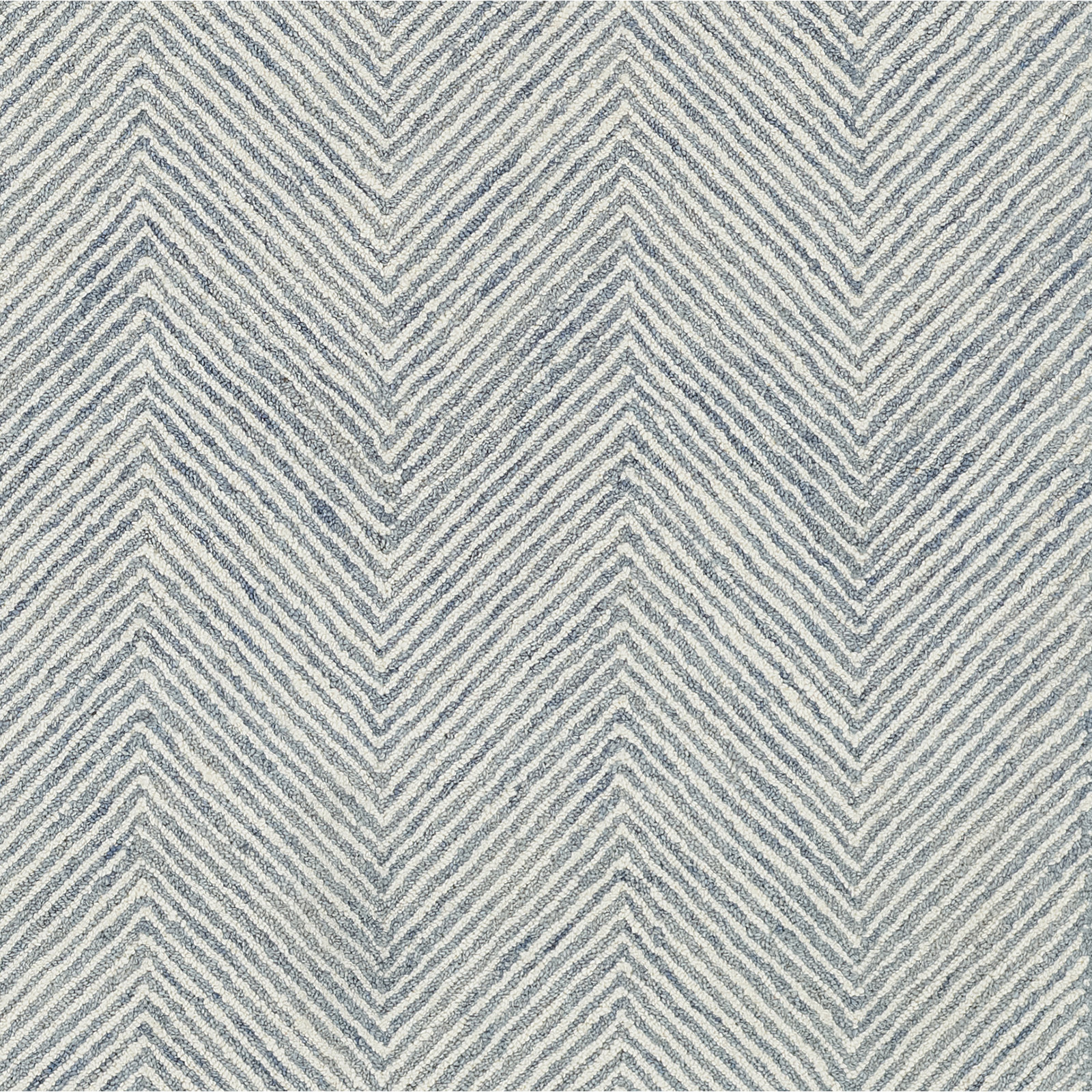 Wheaton Blue Beige Hand-Tufted Wool Chevron Rug, Runner 2'3" x 8'