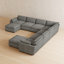 Canapé modulaire en U imperméable Lavonia Chenille avec coussins en duvet et repose-pieds doubles-132427156