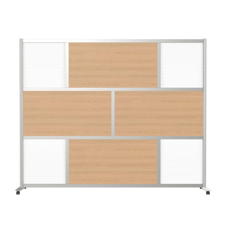 Orrie 3 Panel Freestanding Room Divider, Oak, Caster