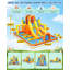Parc aquatique gonflable de 15,7 pi avec centre d'activités 10-en-1, glissades doubles, mur d'escalade et souffleur certifié UL pour les enfants de 3 à 12 ans