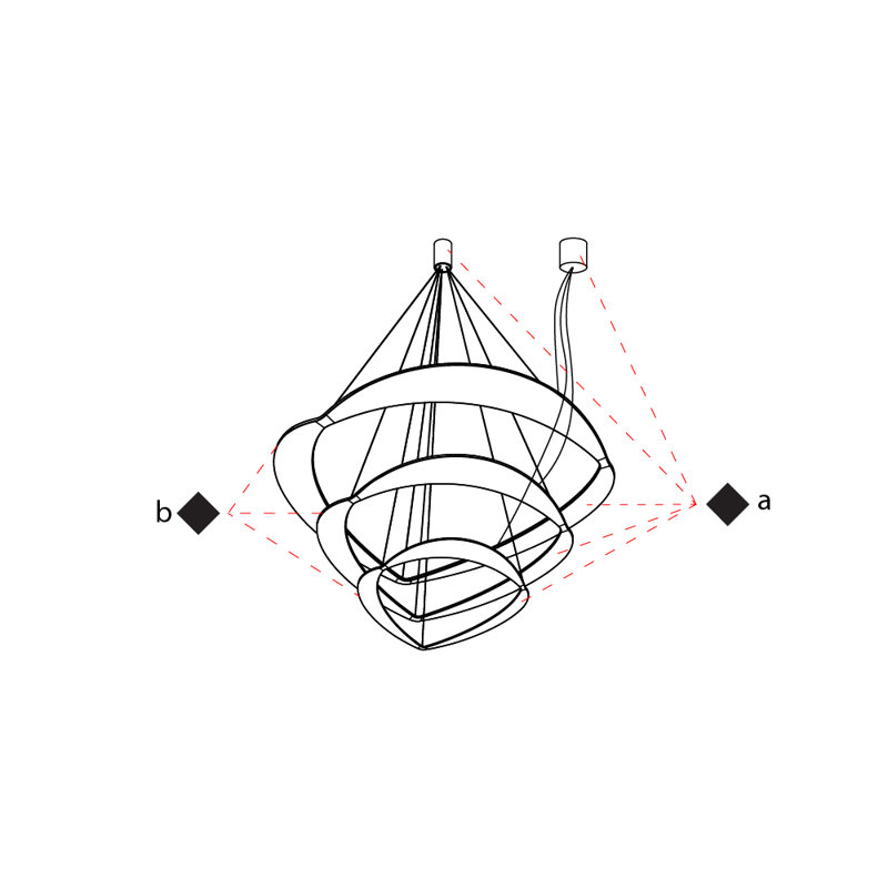 Diadema Chandeliers, White/Aluminum