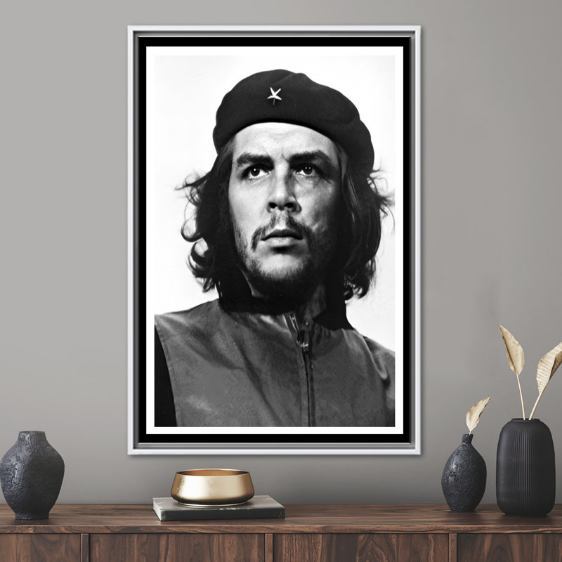 Art mural sur toile, "Che Guevara", Reproduction encadrée sans passe-partout, H 41 po x l 30 po, Blanc