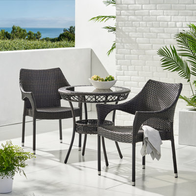 Tudor City 2 - Person Wicker Patio Dining Set with Round Table