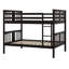 Lit superposé double au dessus d'un lit double avec échelle, lits superposés en bois-112870357