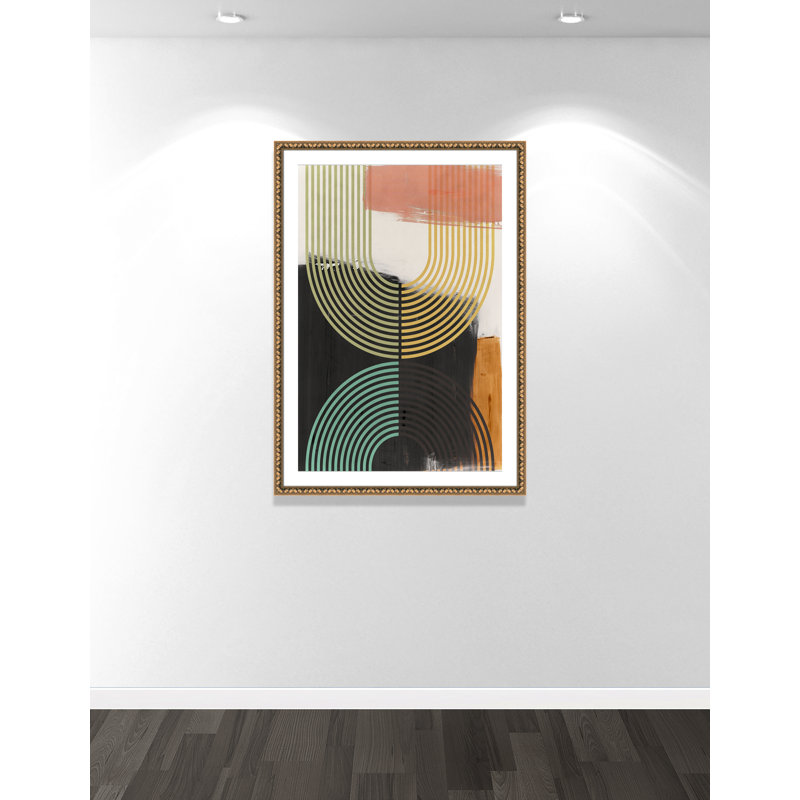 «Bolded II» par Isabelle Z, L 34,5 po x H 48,5 po, Matted Print, Perles de feuilles dorées