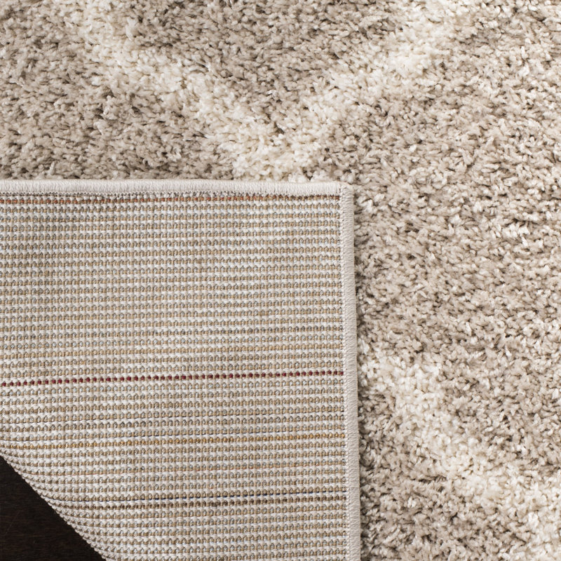Tapis géométrique gris clair Helsel, Tapis de couloir 2 pi x 8 pi