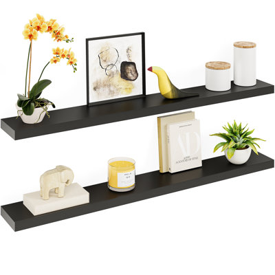 Sydney 55" W x 6" D Floating Shelves Set with Invisible Wall Mount Brackets