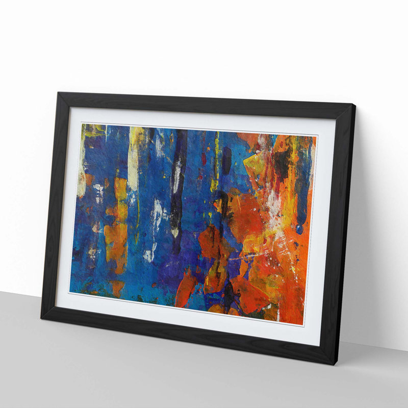 Abstract Vol.470 by S.Johnson - Single Picture Frame Painting, Black Framed, 45cm H x 63cm W x 2cm D