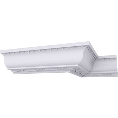 Endurathane Federal Crown Moulding, 3"H x 3 5/8"P x 4 5/8"F x 94 1/2"L, (2 3/4" Repeat), Factory Primed