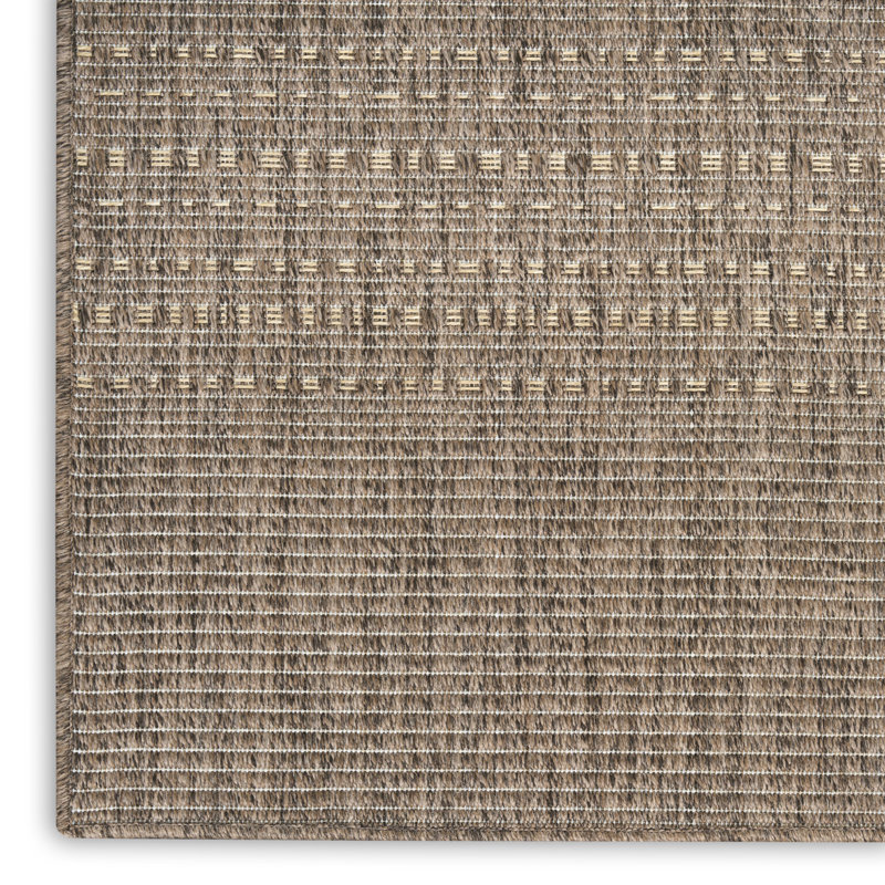 Tulum Striped Indoor/Outdoor Area Rug, Rectangle 4' x 6', Brown