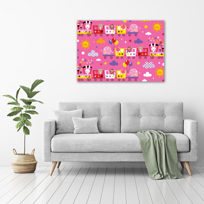 Animals On The Train - Wrapped Canvas Print