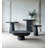 Square Pedestal Side Table in Black Finish