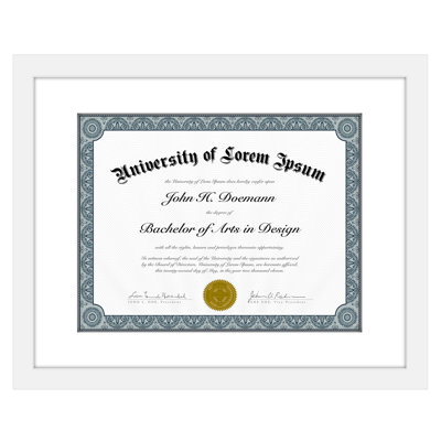 Janiene Diploma Frame - 11x14 with 8.5x11 Mat for Diploma - Wood + Glass