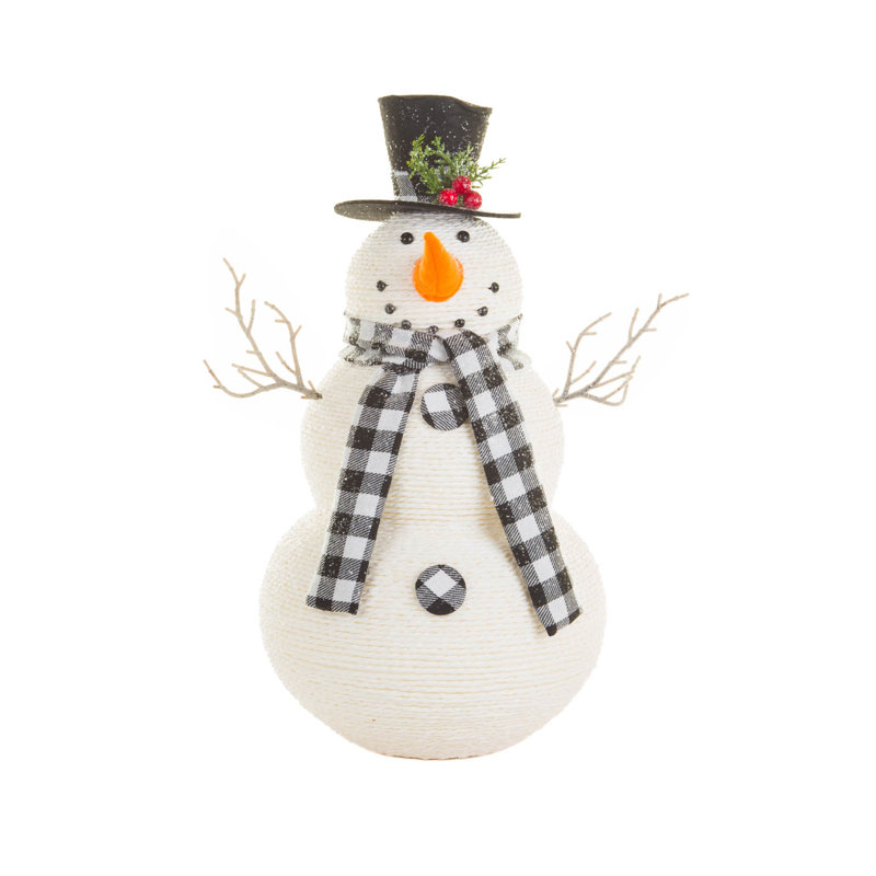 Bonhomme de neige blanc souriant
