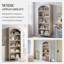 Bibliothèque arquée de 76 po de hauteur, grande étagère arquée à 5 niveaux avec tablettes réglables, avec rangement et tablettes ouvertes-1493302141-1499794111-1496996994