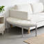 Banc rembourré capitonné beige clair Coastal