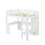 Lit mezzanine simple avec bureau en L, garde-robe et tablettes-148863980