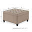 Rangement carré avec capacité puissante et fonctionnalité de pieds en bois noir avec surface en lin-130761187