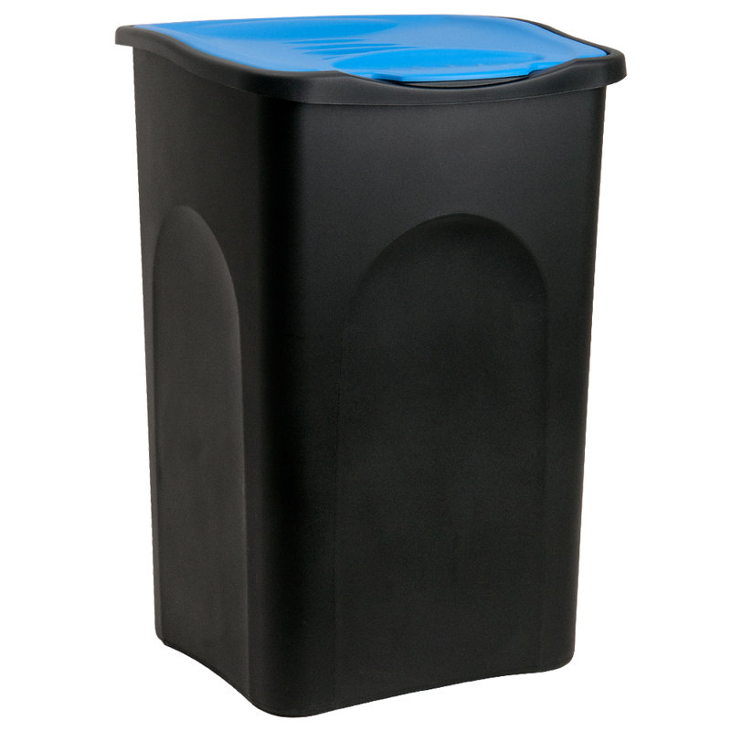 Melgoza 50 Litre Trash Can, Black/Blue
