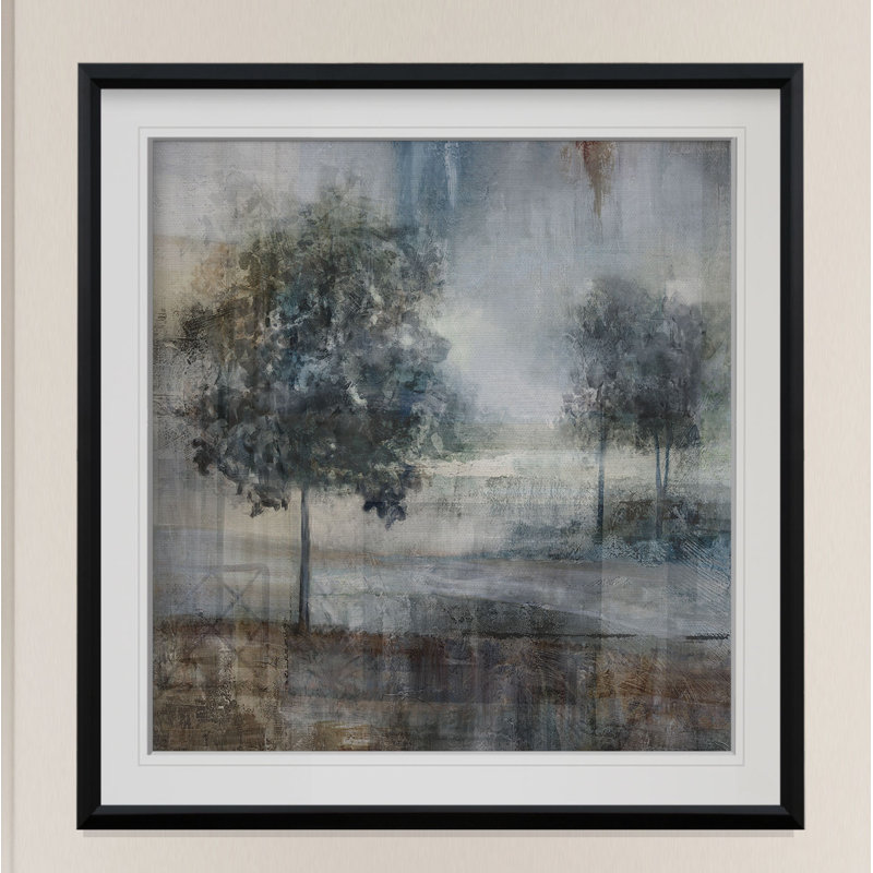 « nuances de gris », peinture, H 16 po x l 16 po x P 1,5 po, Cadre noir