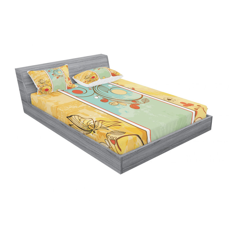 Ensemble de draps décoratifs et imprimés, Ensemble de draps pour lit double avec un drap-hou
