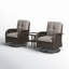 Ensemble de conversation avec chaise berçante pivotante en osier pour 2 personnes Aristil-1896545893-1896545882