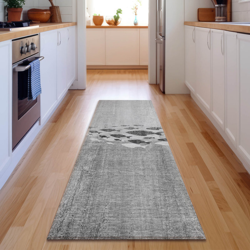Premium Machine Washable Cerrito Gray Rug, Runner 2'3" x 7'6"