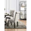 Chaises d'appoint rustiques, 2 chaises, gris antique, tissu semblable au lin, bois massif, dossier à boutons, dossier à volutes ravissantes, ornementation-1936002358