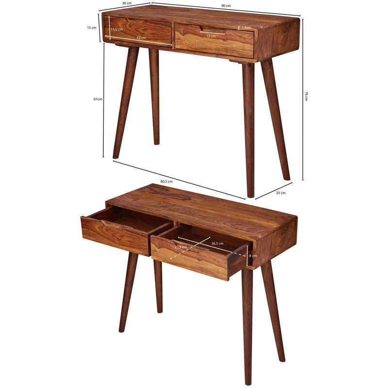 Aldous 90cm Solid Wood Console Table
