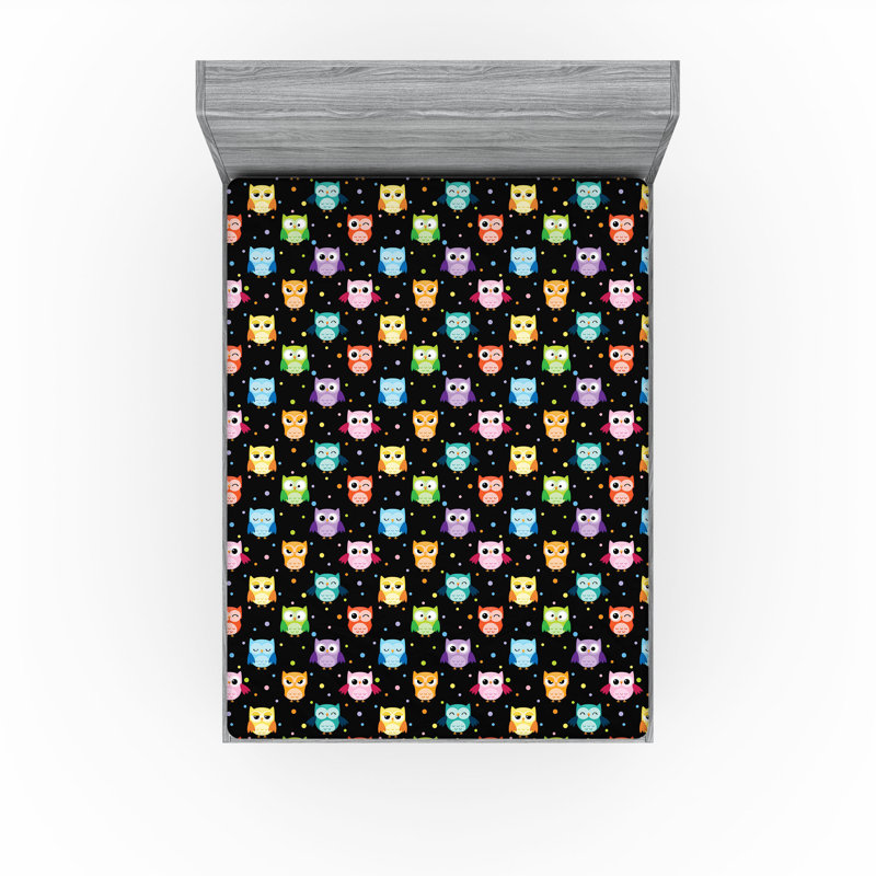 Multicolore Ambusonne Owls, California King Fitted Sheet